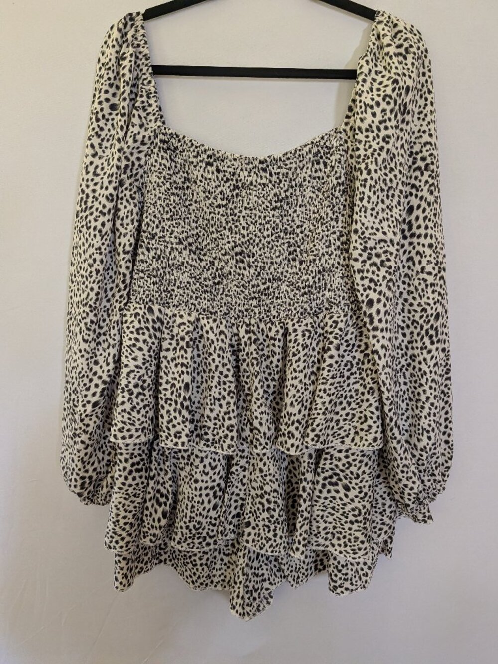 Simplee Plus Animal Print Romper 2X